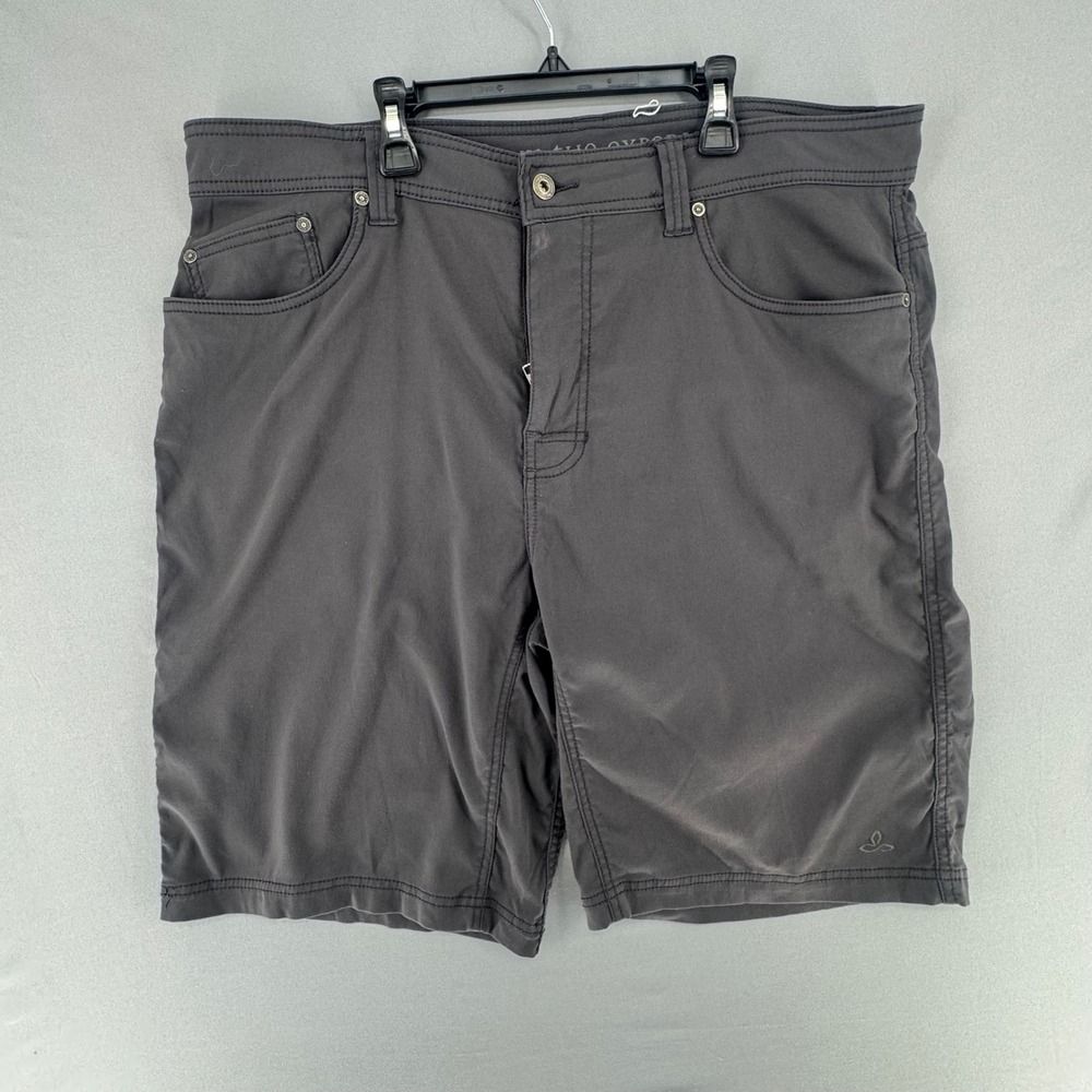 Prana Zion Mens Charcoal Grey Hiking Shorts 38W x 11L Stretch Outdoor Trail
